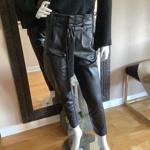 Lucy Paris vegan leather paper bag pants
